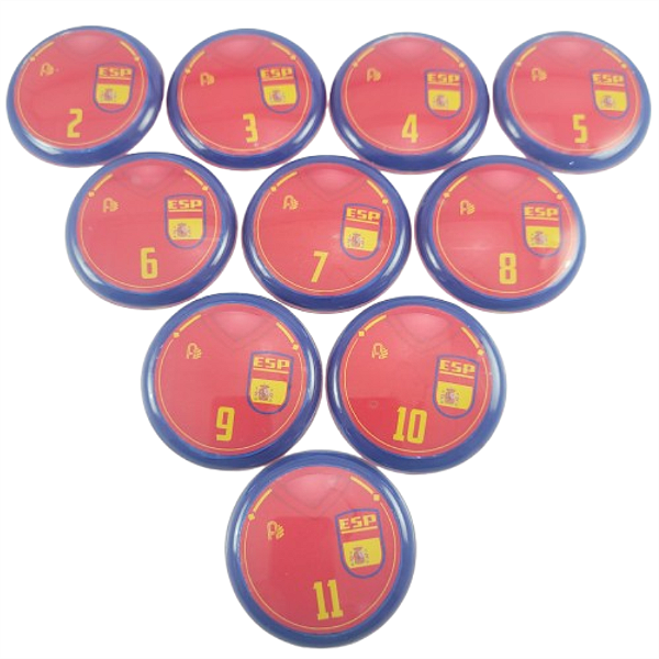 10 Botões Futebol de Botão - Vidrilha 45mm - Espanha