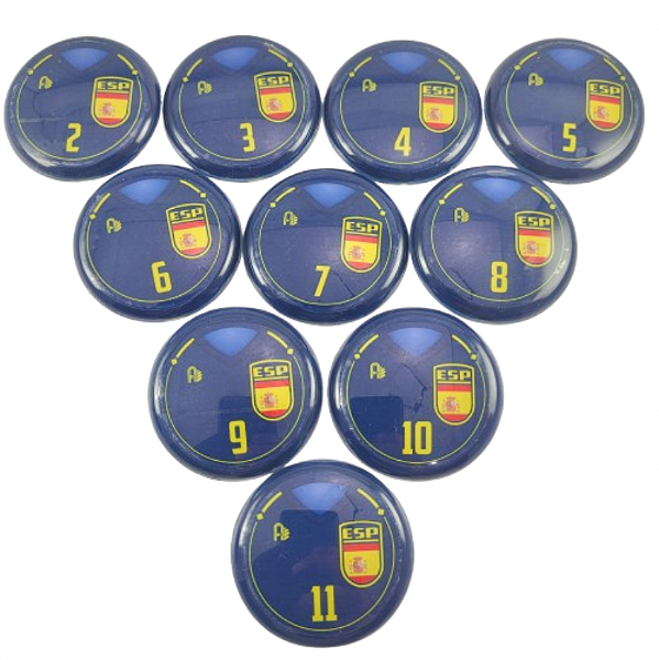 10 Botões Futebol de Botão - Vidrilha 45mm - Espanha-3