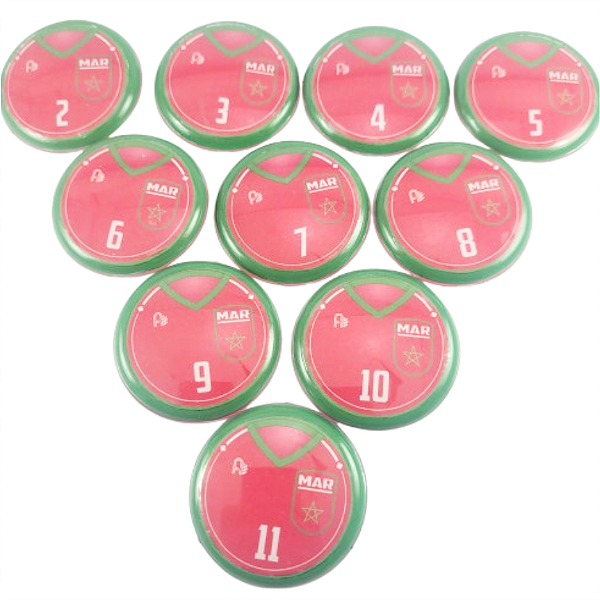 10 Botões Futebol de Botão - Vidrilha 45mm - Marrocos