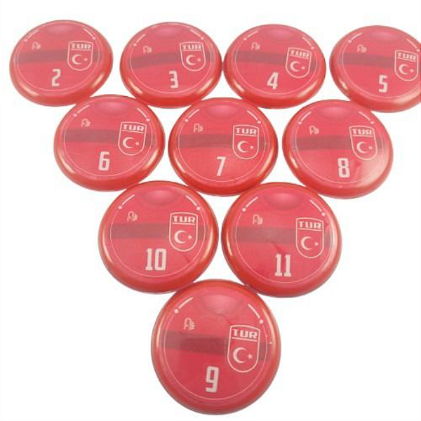 10 Botões Futebol de Botão - Vidrilha 45mm - Turquia