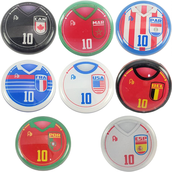 8 x 10 Botões de Futebol - Vidrilha 45mm - 2026 oitavas 1