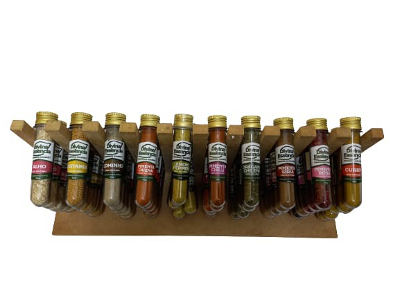 Mostruário de temperos com 50 unidades e 10 sabores