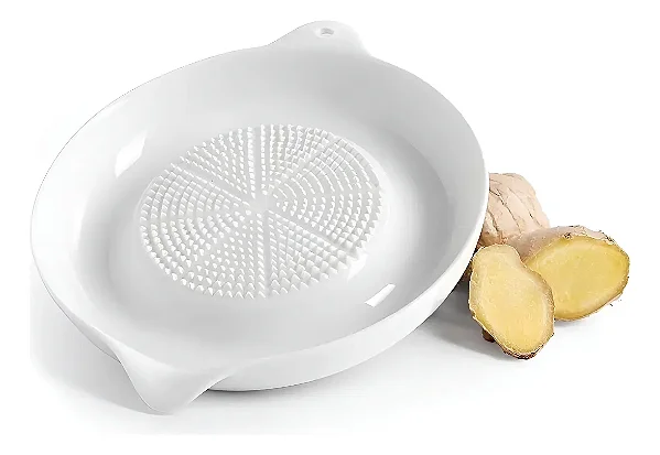 Ralador De Cerâmica 9,5 cm Para Gengibre Alho Com Suporte Lateral Oriental