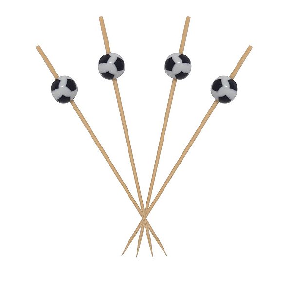 Espeto Palito Bolinha De Futebol Decoração De Pratos Drinks 100 Un