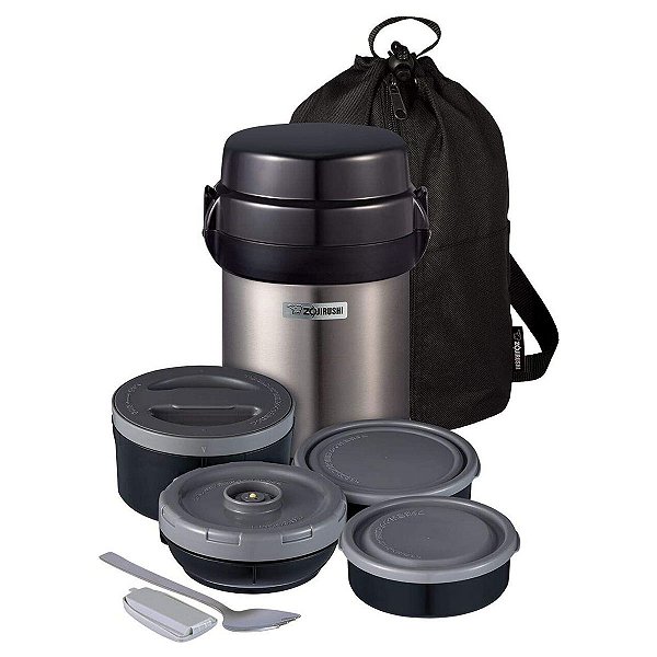Marmita Zojirushi Térmica 4 Potes 1.2 L Aço Inox Japão