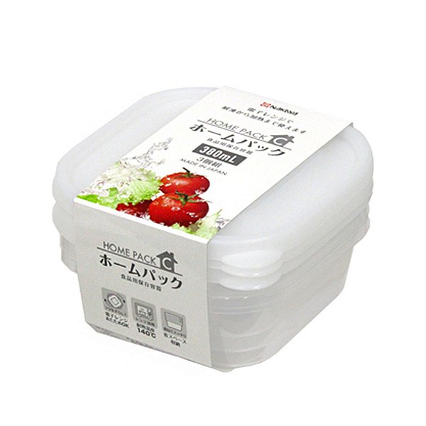 Kit 3 Potes Nakaya Com Tampa 380 ml Transparente Do Japão