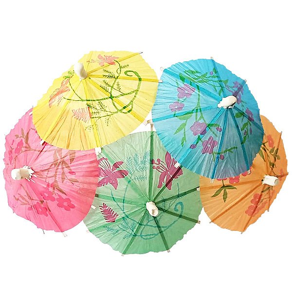 Espeto Palito Guarda Sol Chuva 10 Cm Drink Decoração Festa 24 Un