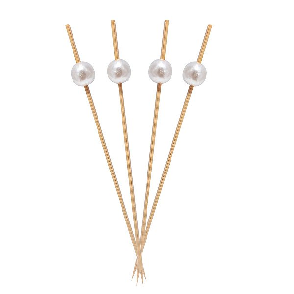 Espeto Palito Com Pérola 12 Cm Festa Comemorações 100 Un