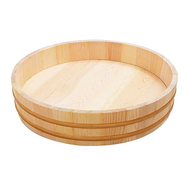 Bacia Tigela Madeira Para Arroz 45 cm Sushi Hanguiri Oriental