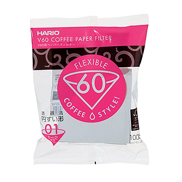 Filtro de Papel Cone V60 01 Hario Japão – 100 Unid. Café 1 a 2 Xícaras