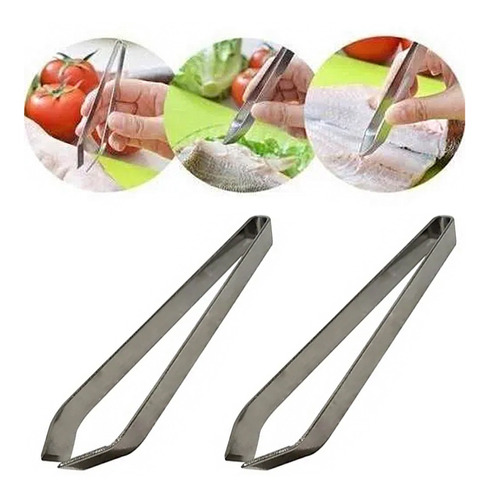 Kit C/ 2 Pinça Limpar E Tirar Espinhas Peixes Culinária Japa