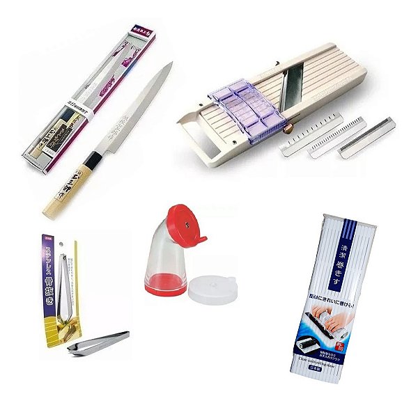 Kit Com 5 Utensilios Para Curso Sushiman Culinaria Oriental