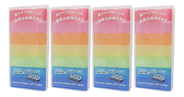 Combo C/ 4 Porta Comprimido Estojo Jóia 7dias Original Japão
