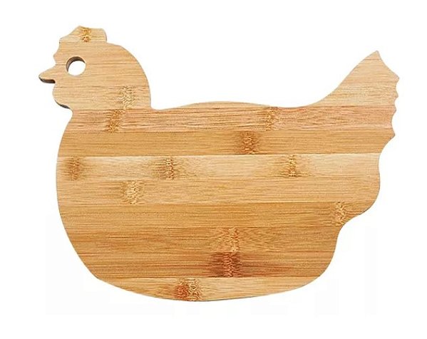 Tábua De Carne Forma De Galinha Grande Decoração Bambu  Welf