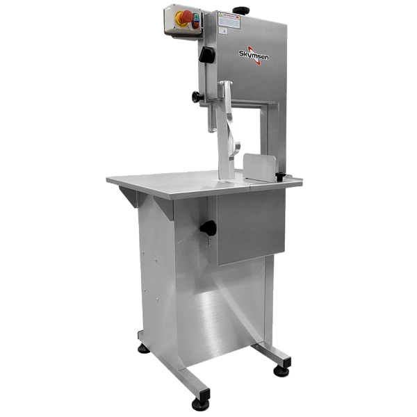 SL-218 - SERRA FITA PARA CARNE INOX, COM EMPURRADOR, REGULADOR DE CORTE, LÂMINA 2.180 mm - 1,5 HP-CV 220 V- SKYMSEN