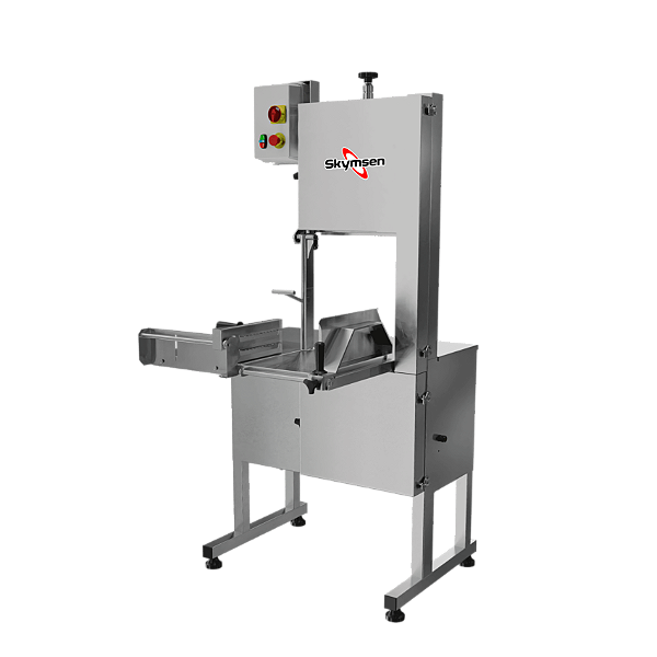 SFL-315HD - SERRA FITA PARA CARNE INOX, COM EMPURRADOR, MESA MÓVEL, REGULADOR DE CORTE, LÂMINA 3.150 mm, HEAVY DUTY - 2 HP-CV 220 V - SKYMSEN