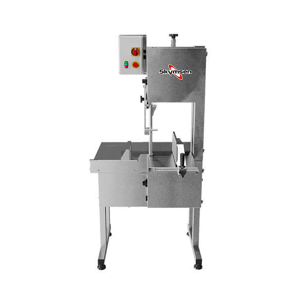 SFL-282HD - SERRA FITA PARA CARNE INOX, COM EMPURRADOR, MESA MÓVEL, REGULADOR DE CORTE, LÂMINA 2.820 mm, HEAVY DUTY - 2 HP-CV 220 V - SKYMSEN