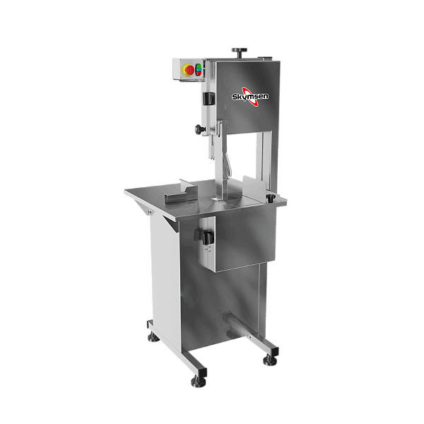 SL-218 - SERRA FITA PARA CARNE INOX, COM EMPURRADOR, REGULADOR DE CORTE, LÂMINA 2.180 mm - 1,5 HP-CV 127 V - SKYMSEN