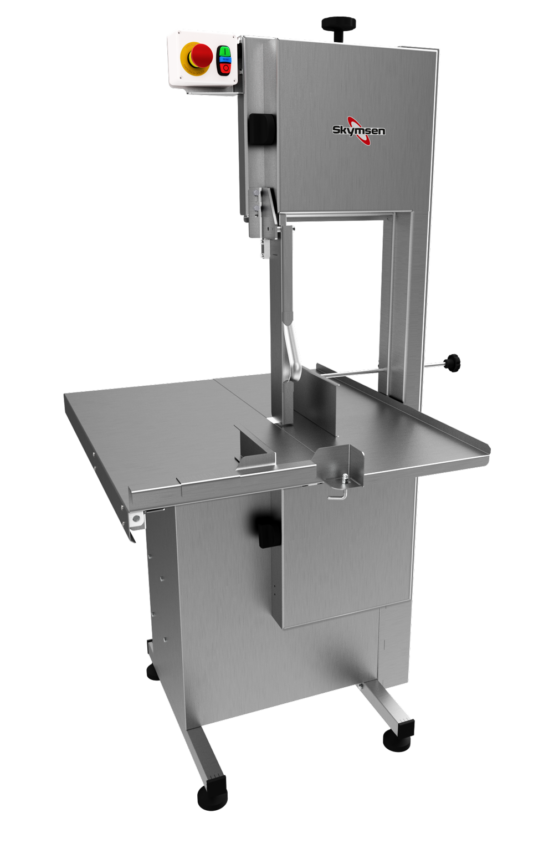 SL-282 - SERRA FITA PARA CARNE INOX, COM EMPURRADOR, MESA MÓVEL, REGULADOR DE CORTE, LÂMINA 2.820 mm - 2 HP-CV 220 V