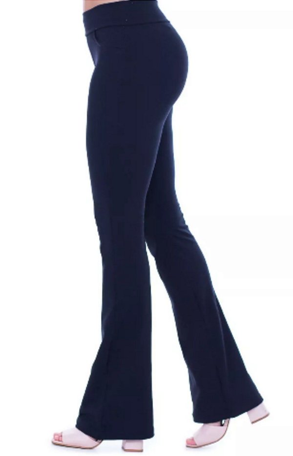 Calça Flare malha grossa cós largo K2B