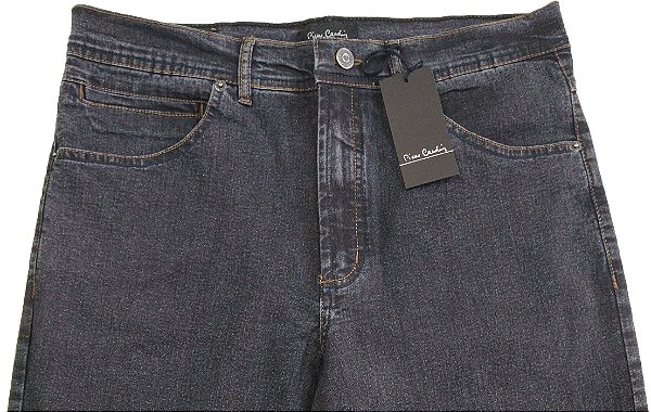 Calça Jeans Masculina Pierre Cardin Reta (Cintura Alta) - Ref. 467P283 Grafitte - Algodão / Poliester / Elastano - Jeans Macio
