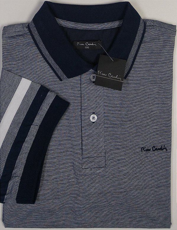 Camisa Polo Pierre Cardin PLUS SIZE - Sem Bolso - Manga Curta Com Punho - 100% Algodão - Ref 15717G