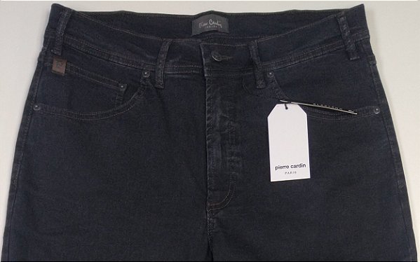 Calça Jeans Masculina Pierre Cardin Reta New Fit (Cintura Média) - Ref. 457P062 Grafitte  - Algodão / Poliester / Elastano - Jeans Macio