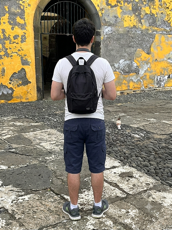 Bermuda de Elástico Great News - Com Zipper e Bolso lateral Cargo - 100% Algodão - Ref. 220 Marinho