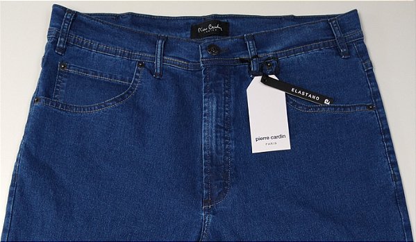 Calça Jeans Masculina Pierre Cardin Reta (Cintura Alta) - Ref. 467P218 Delave - Algodão / Poliester / Elastano - Jeans Macio
