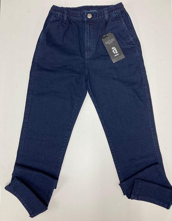 Calça De Elástico Inteiro na Cintura - (Zipper - Botão - Passante) - Jamer -  Ref. 5748 Jeans