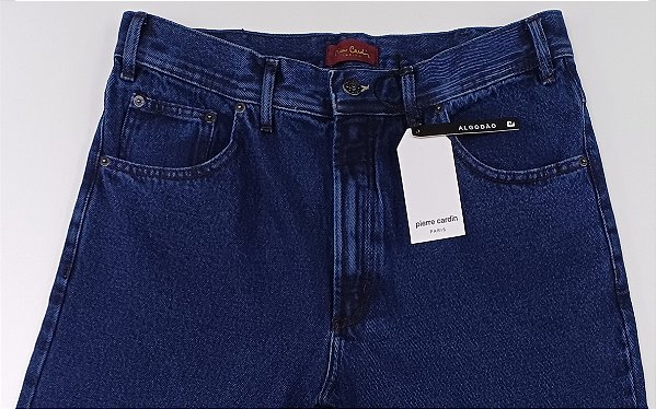 Calça Jeans Masculina Pierre Cardin Reta Tradicional Cintura Alta - Ref. 462P595 - 100% Algodão
