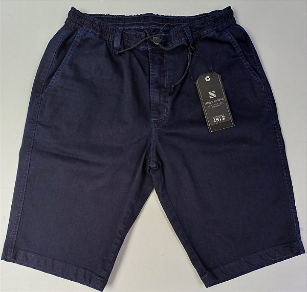 Bermuda Jeans Louys Jordan de  Elástico na Cintura - ( Zipper - Botão - Passante - Barbante) -  Ref. 5384