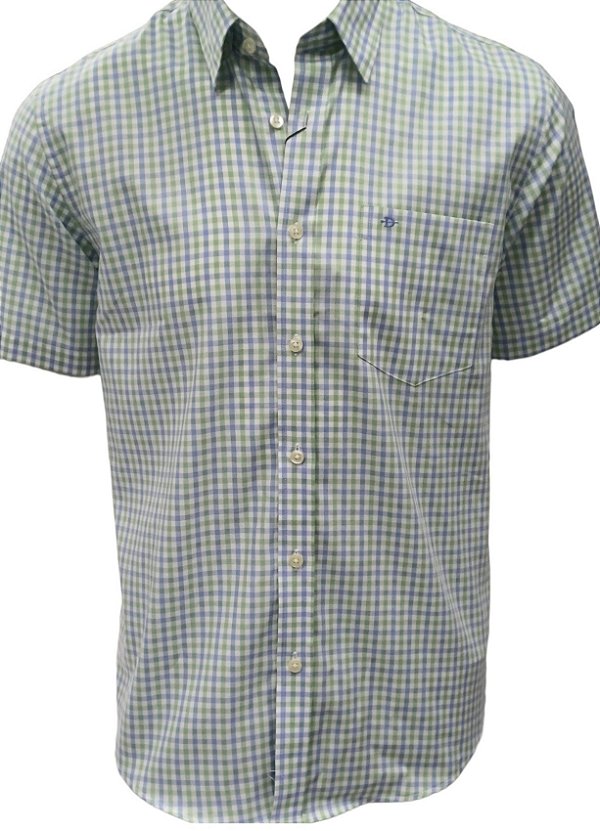 Camisa Dimarsi Tradicional Regular Fit - Com Bolso - Manga Curta - Algodão Egípcio - Ref 10133 Xadrez