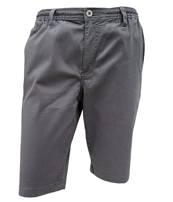 Bermuda Louys Jordan Com Elástico na Cintura - ( Zipper - Botão - Passante - Barbante) -  Ref. 5380 Cinza