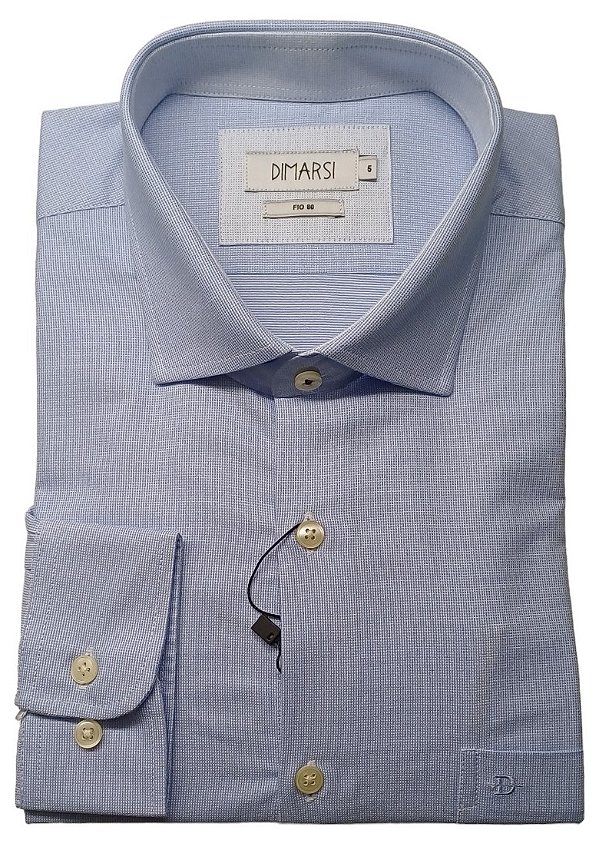 Camisa Social Dimarsi Tradicional Regular Fit - Com Bolso - Manga Longa - Algodão Fio 80 - Ref 10142