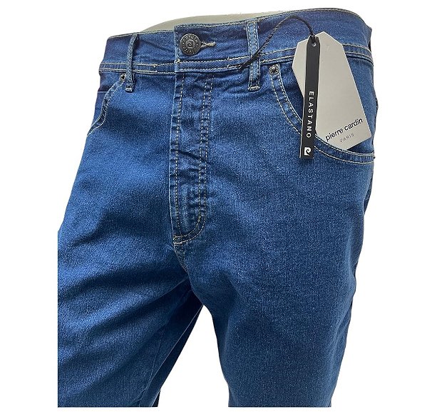 Calça Jeans Masculina Pierre Cardin Reta (Cintura Alta) - Ref. 467P232 - Algodão / Poliester / Elastano - Jeans Macio
