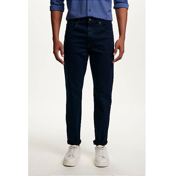 Calça Jeans Masculina Pierre Cardin Reta (Cintura Alta) - Ref. 467P094 Azul - Algodão / Poliester / Elastano - Jeans Macio