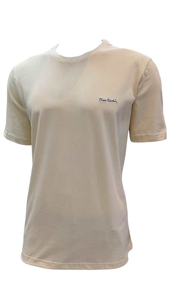 Camiseta Gola Careca Pierre Cardin  - 100% Algodão - Ref. 47006 Amarela