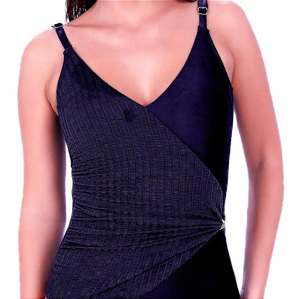 Maiô Club Del Sol - Ref. 301-6010 Preto - Com Bojo Fininho Sem Enchimento -Tecido em Lycra