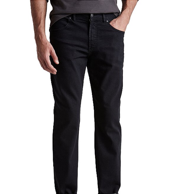 Calça Jeans Masculina Pierre Cardin Reta (Cintura Alta) - Ref. 467P010 Preta - Algodão / Poliester / Elastano - Jeans Macio