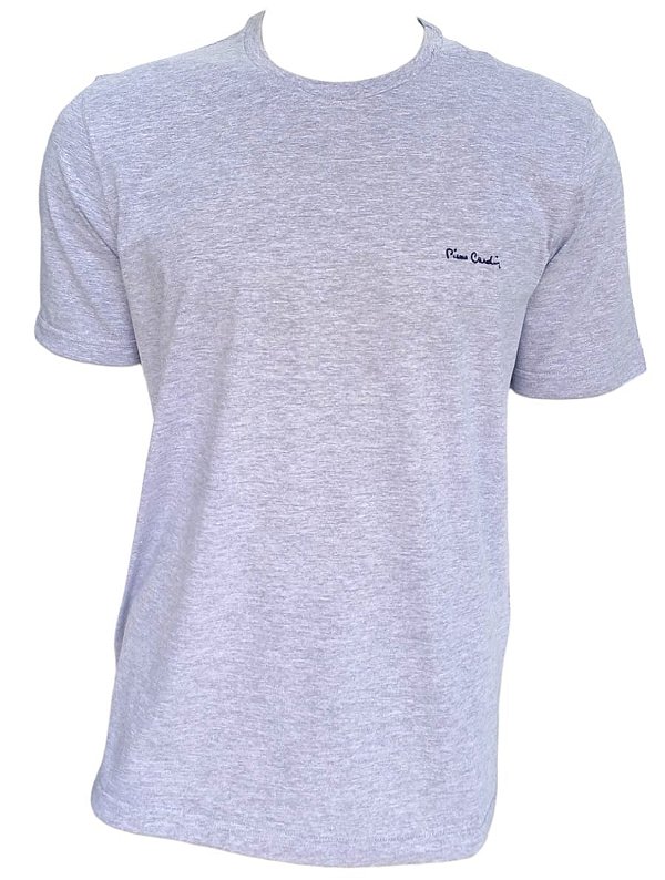 Camiseta Gola Careca Pierre Cardin  - Algodão / Elastano - Ref. 40142 Cinza