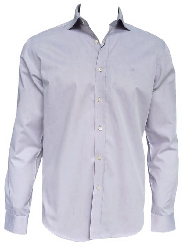 Camisa Dimarsi Manga Longa Regular Fit - Sem Bolso - Algodão Fio 80 - Ref 10740 Cinza