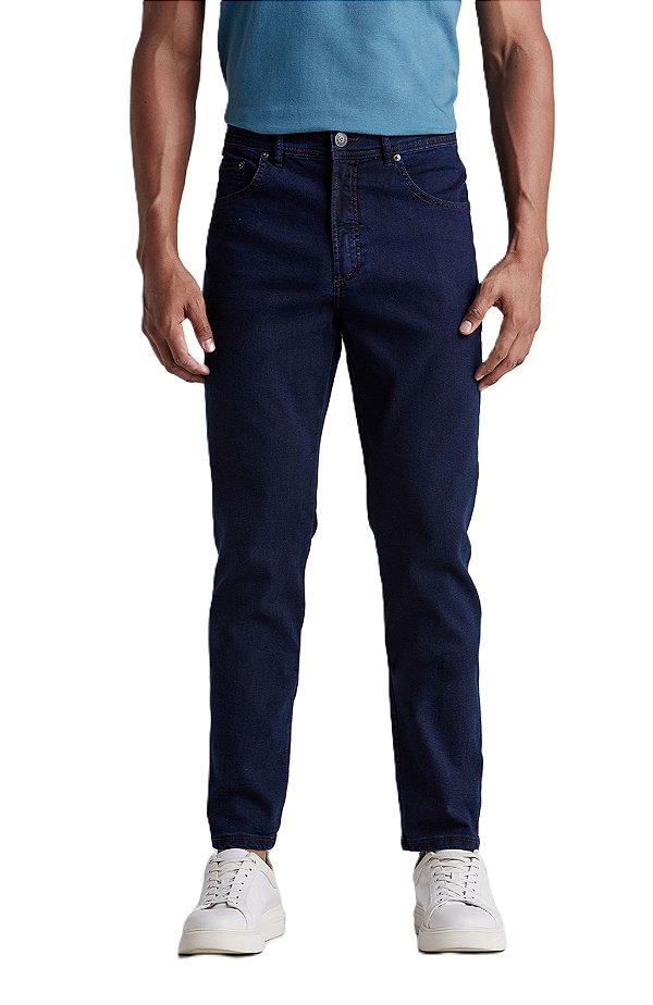 Calça Jeans Masculina Pierre Cardin Reta (Cintura Alta) - Ref. 467P143 - Algodão / Poliester / Elastano - Jeans Macio