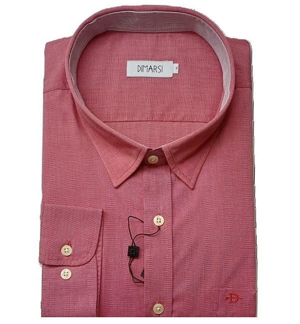 Camisa Dimarsi Manga Longa Regular Fit - Puro Algodão - Ref 6302 Bordo