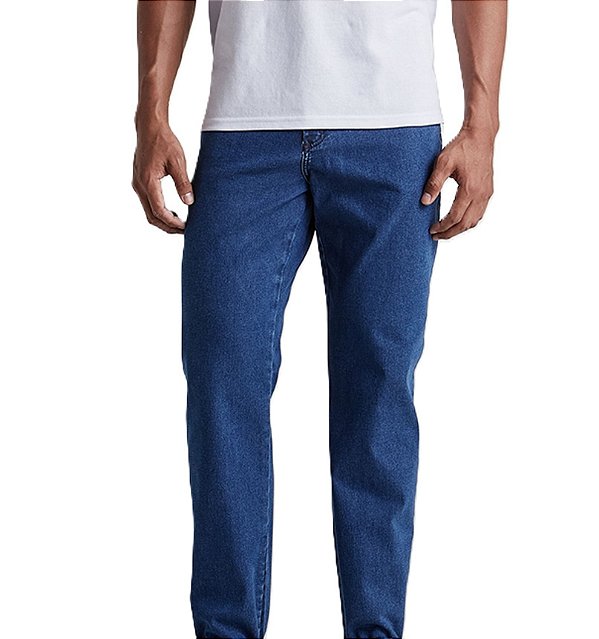 Calça Jeans Masculina Pierre Cardin Reta (Cintura Alta) - Ref. 467P385 Delave  - Jeans Macio