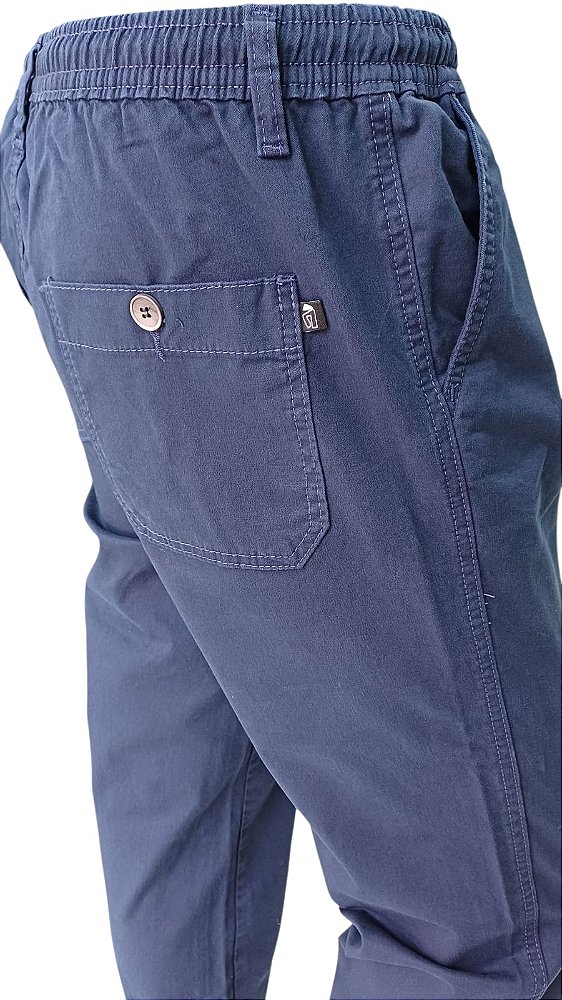 Calça Com Elástico na Cintura - ( Zipper - Botão - Passante) - Ref. 4774 Jeans