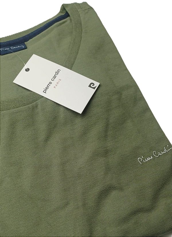 Camiseta Gola Careca Pierre Cardin (PLUS SIZE) - 100% Algodão - Ref. 40142G Verde