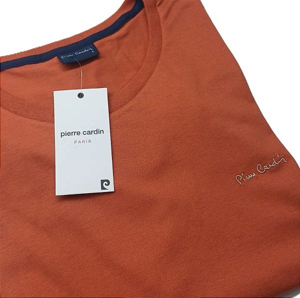 Camiseta Gola Careca Pierre Cardin (PLUS SIZE) - 100% Algodão - Ref. 40142G Terra