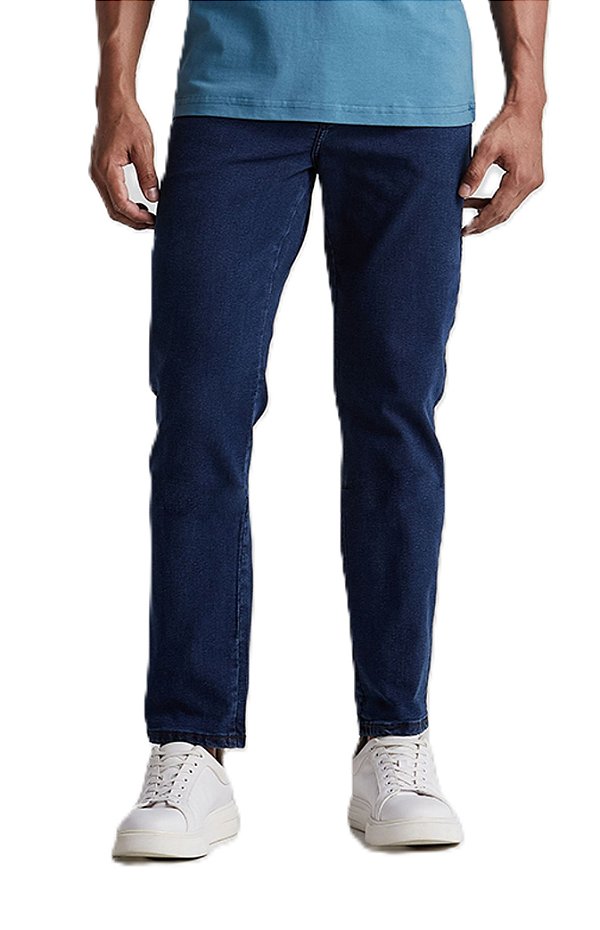 Calça Jeans Masculina Pierre Cardin Reta (Cintura Alta) - Ref. 467P932 Azul - Jeans Macio
