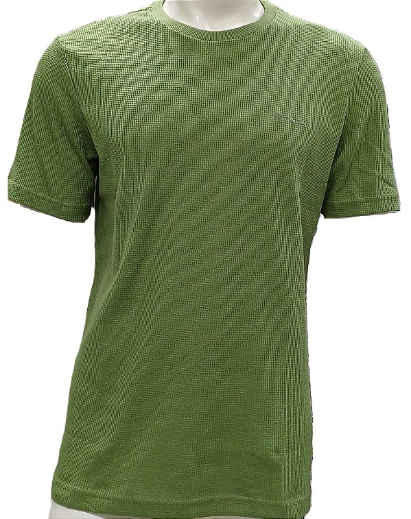 Camiseta Gola Careca Pierre Cardin - Algodão/Poliestrer - Ref. 48265 Verde
